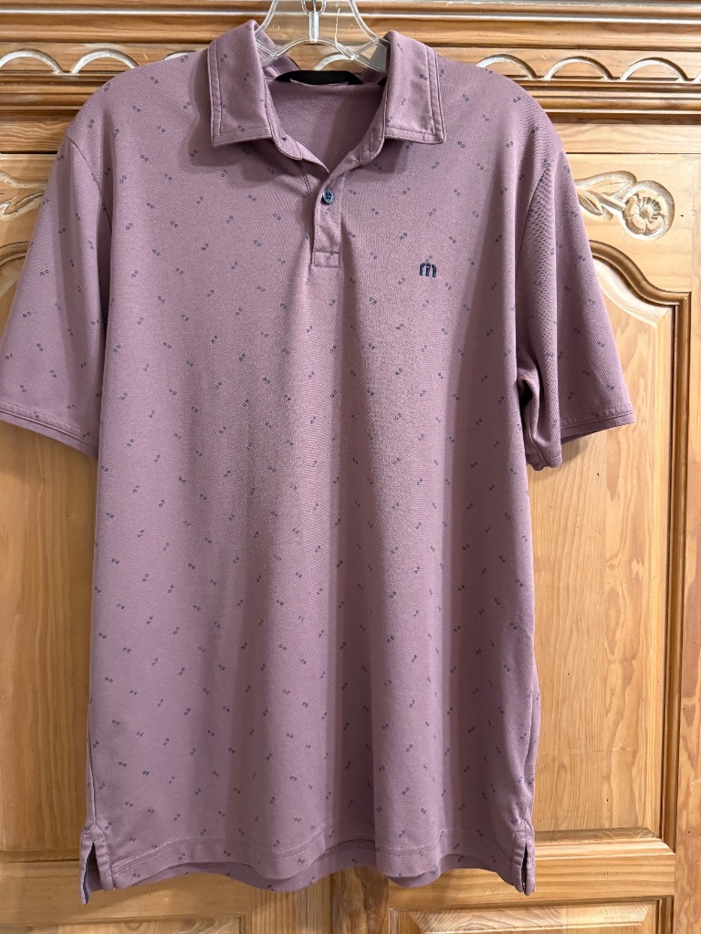 Travis Mathew Polo Shirt Men's M Canyon Hike Dot Golf Performance Lightweight